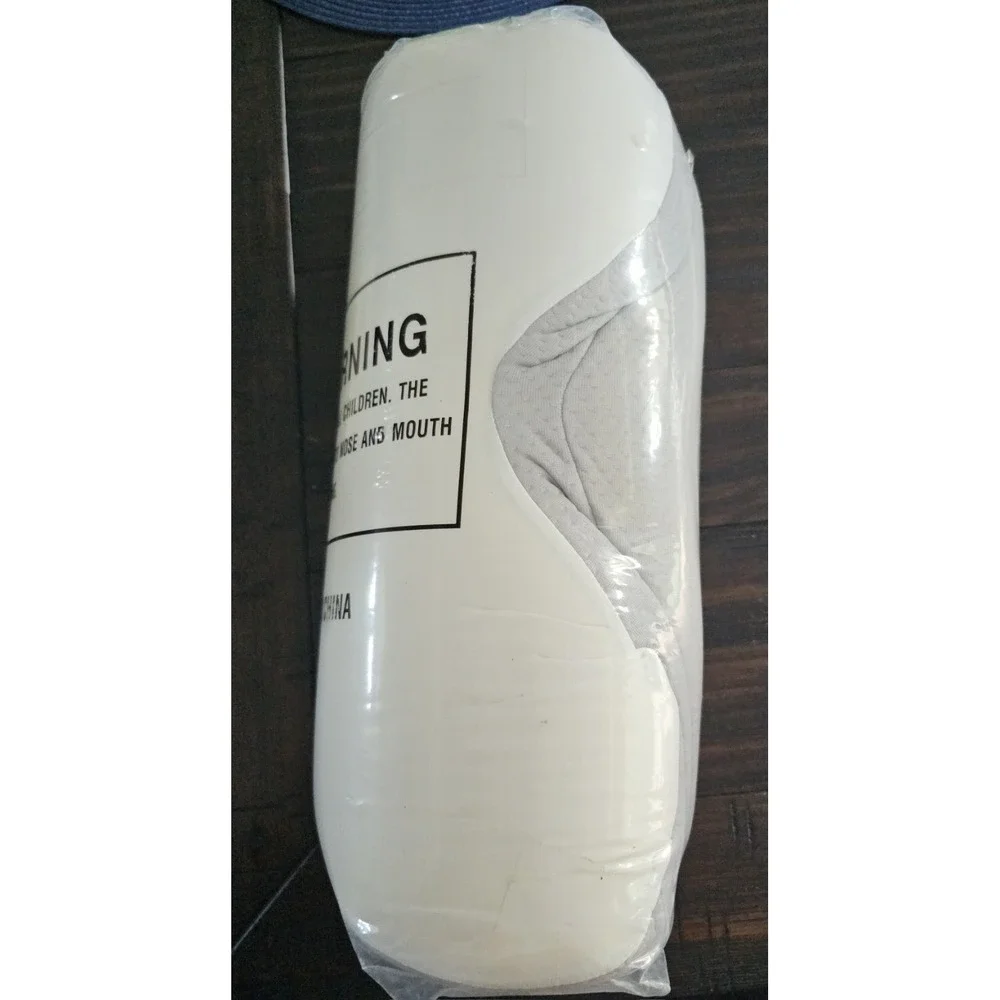 Cervical Memory Foam Neck Pillow 14 x 24 in Square Breathable White/Gray
